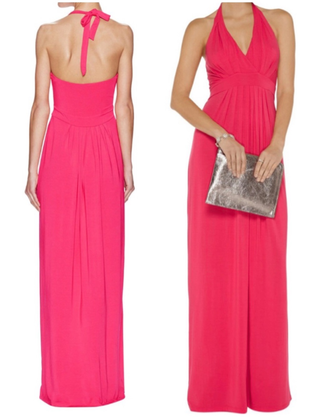Tart Lovisa Halter Jersey Maxi Gown Floor Length Dress Azalea Pink Medium M